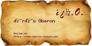 Órás Oberon névjegykártya